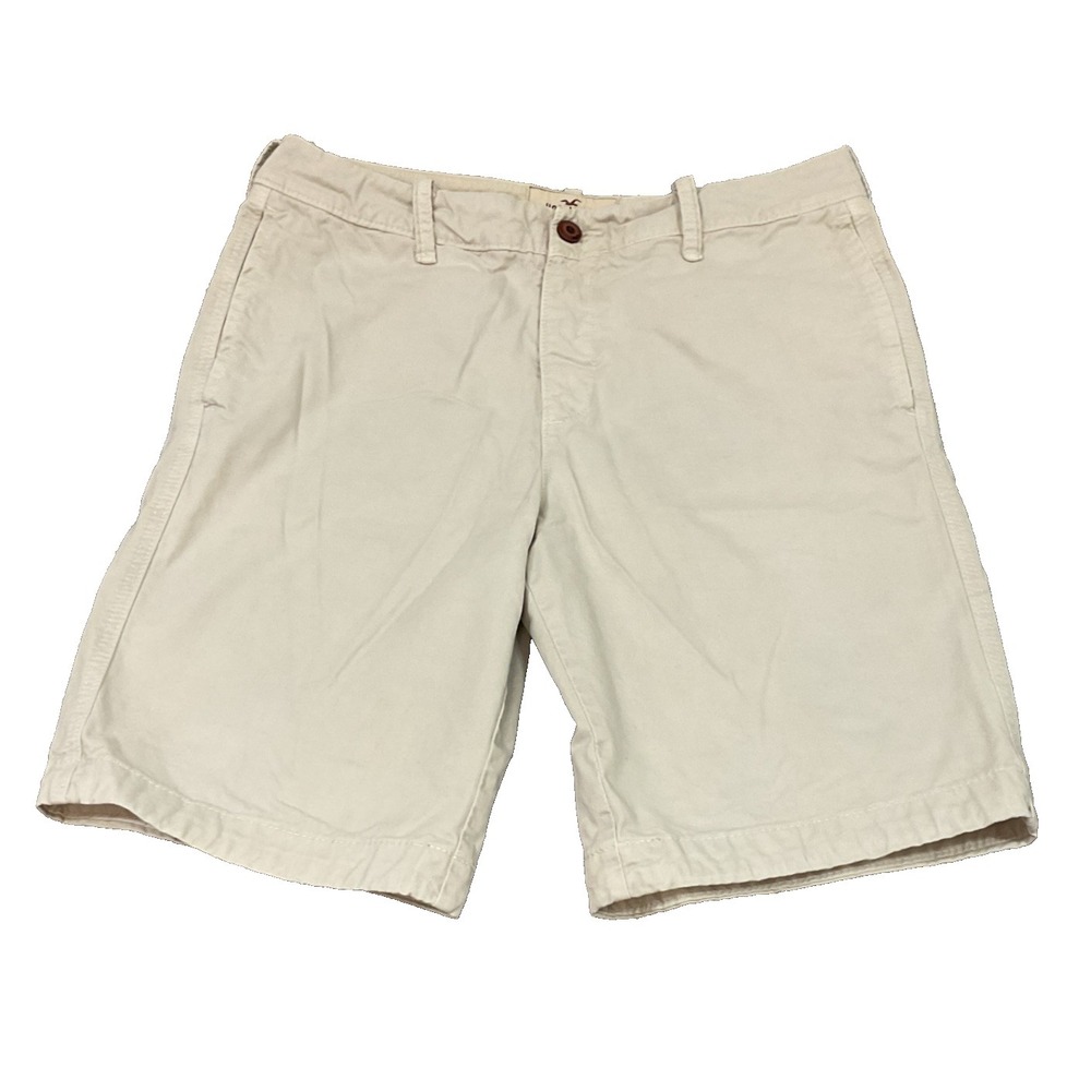VTG Hollister Preppy Chino Shorts Y2K Sz 33W Classic Long Khaki Button Fly